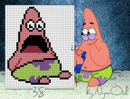 Рисунки по клеточкам Патрик