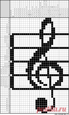 Японский кроссворд скрипичный ключ