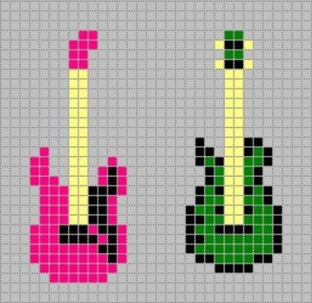 Рисунки по клеточкам гитара