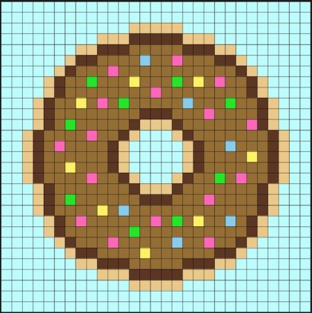 Пончик по клеточкам