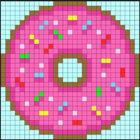 Пончик по клеточкам