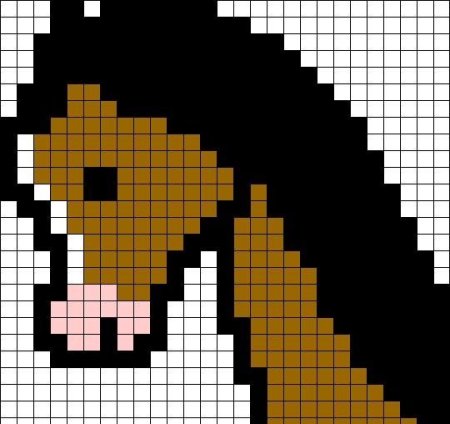 Рисунки по клеткам лошадь