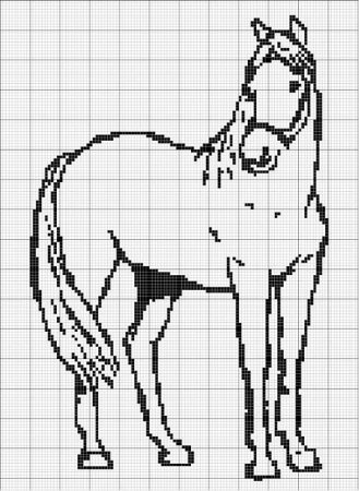Рисование по клеточкам лошадь