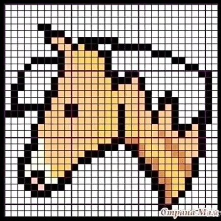Рисунки по клеточкам лошадь