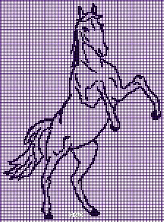 Рисование по клеточкам лошадь