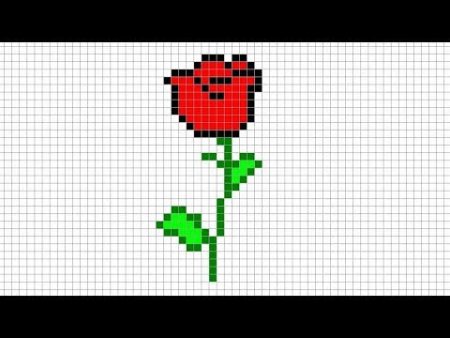 Рисование по клеточкам роза