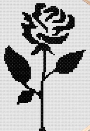 Рисование по клеточкам роза