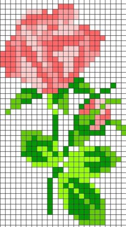 Рисование по клеточкам цветы
