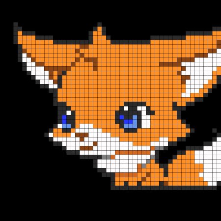 Лисёнок по клеточкам маленький