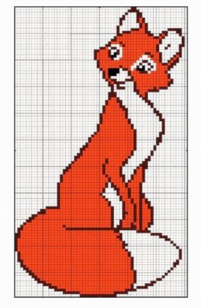 Рисование по клеткам Лис