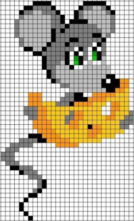 Рисунки по клеточкам животные