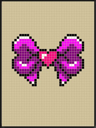 По клеточкам в тетради бантик