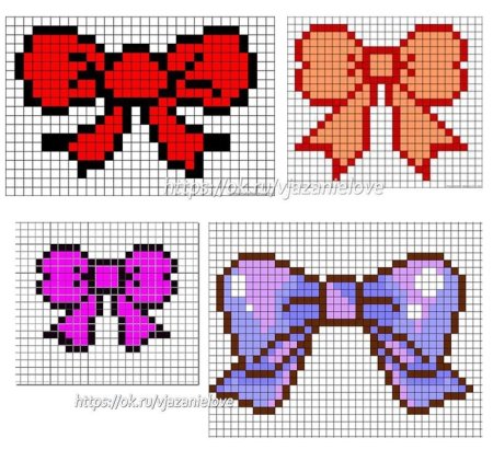 Вышивка бантик крестиком