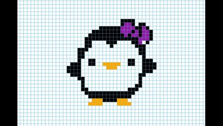 Рисунки по клеточкам бантик