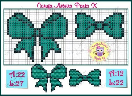 Бантики с вышивкой