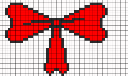 По клеточкам в тетради бантик