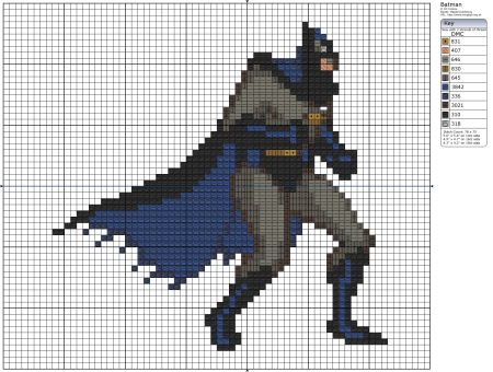 Вышивка Бэтмен крестиком