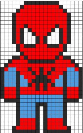 Человек паук по клеточкам