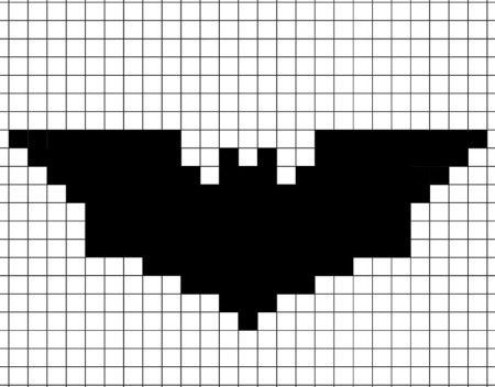 Рисование по клеточкам летучая мышь