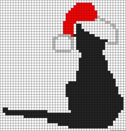 Рисунки по клеточкам на новый год