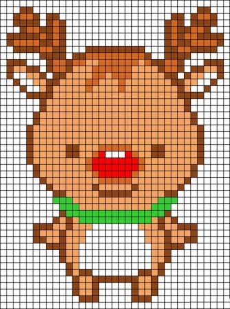 Рисунки по клеточкам новогодние