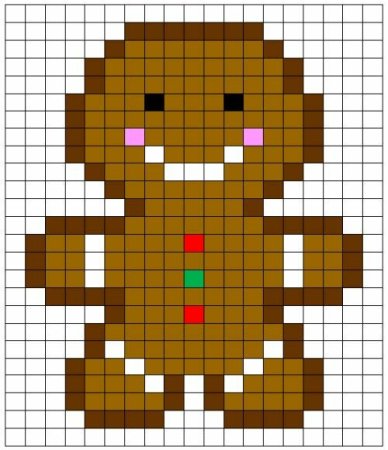 Рисунки по клеточкам новогодние