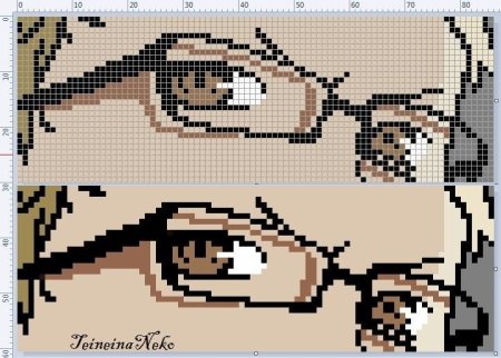 Аниме глаза по клеткам