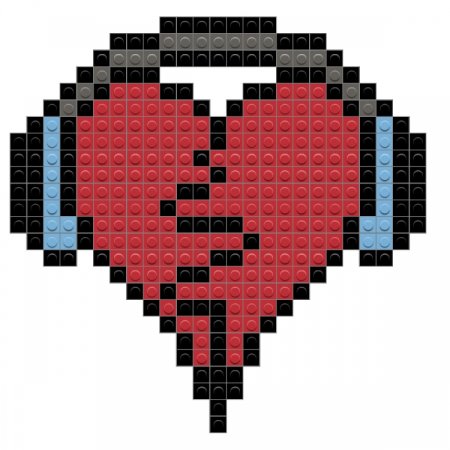 Сердце по клеточкам в тетради