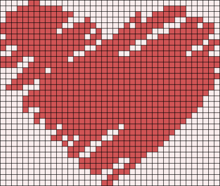 Разбитое сердце по клеткам