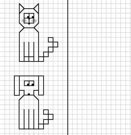 Рисунок по клеточкам для детей