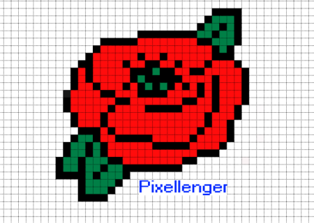 Пиксельное растение по клеточкам