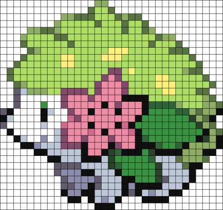 Рисование по пикселям цветочек