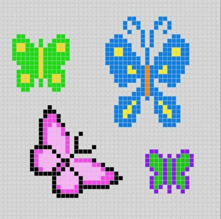 Рисунки по клеточкам цветы