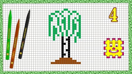 Рисунки по клеточкам брокколи