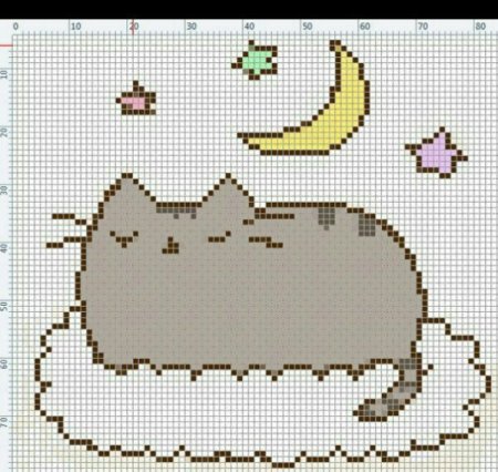 Кот Пушин по клеточкам