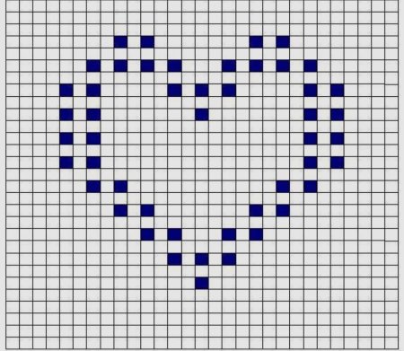 Сердце шишечками крючком