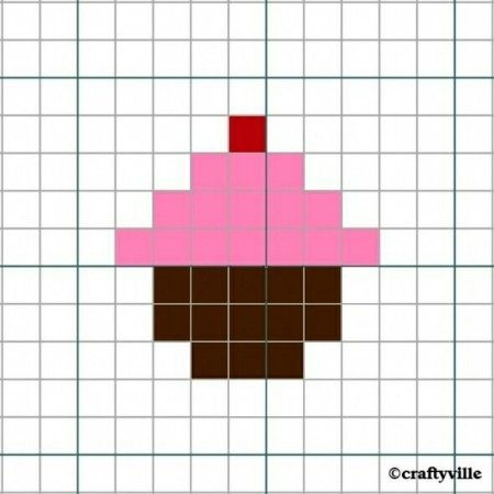 Рисование по клеточкам еда с глазками