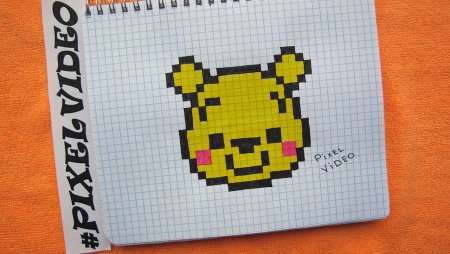 Рисунки по клеточкам Винни пух