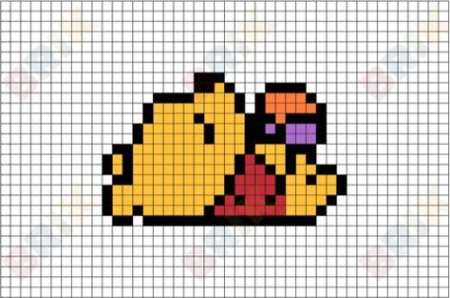 Рисование по клеточкам Винни пух