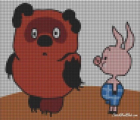 Вышивка крестом Винни пух