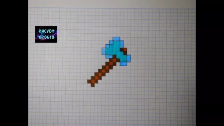 Рисунки в клеточку в тетради майнкрафт оружие