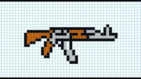 Рисование по клеточкам оружие