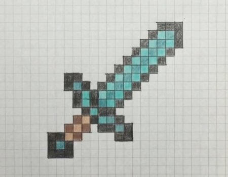 Рисунки по клеточкам оружие