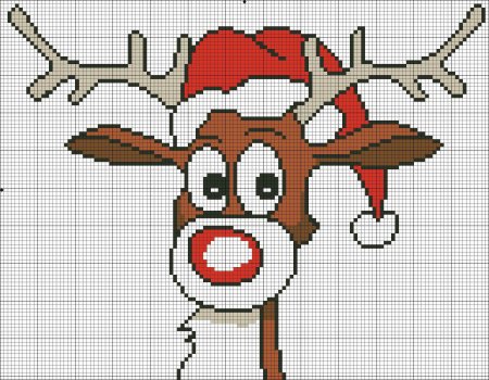 Схема вязания олень Рудольф