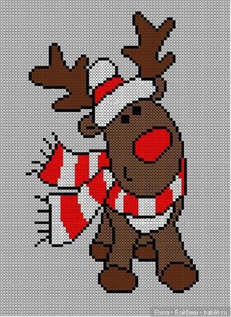 Олень Рудольф жаккард