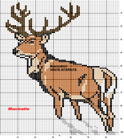 Вышивка олень новый год