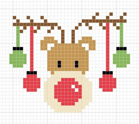 Маленькие рисуночки по клеточкам новогодние