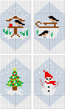 Простая Новогодняя вышивка крестом схемы