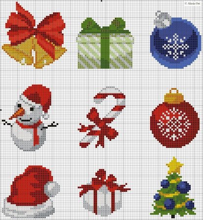 Рисование по клеточкам новый год