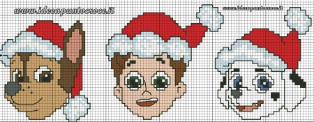 Пиксельный по клеточкам новогодние